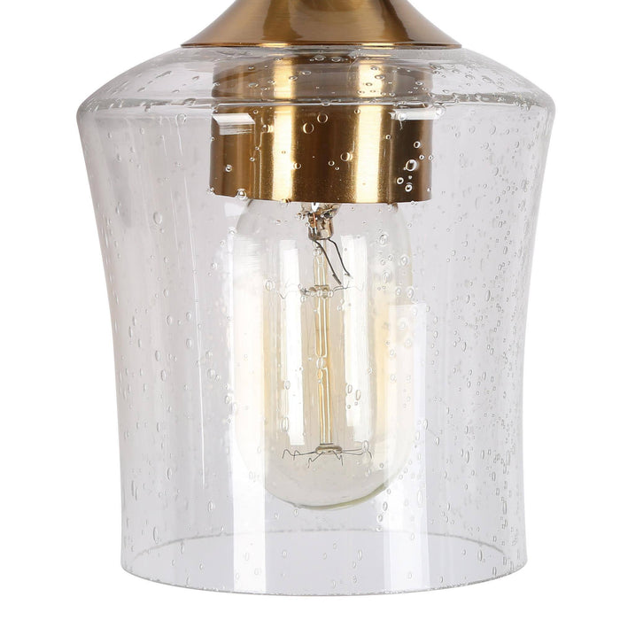 Serevo 3-Light Black And Brass Seeded Glass Vanity Light