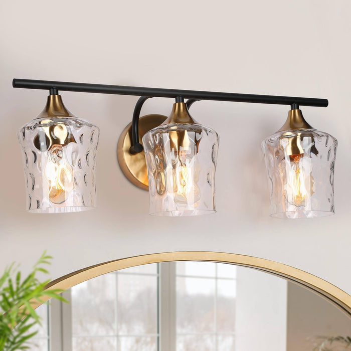 Serevo 3-Light Black And Brass Vanity Light