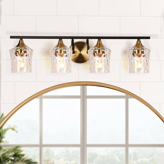 Serevo 4-Light Black And Brass Vanity Light