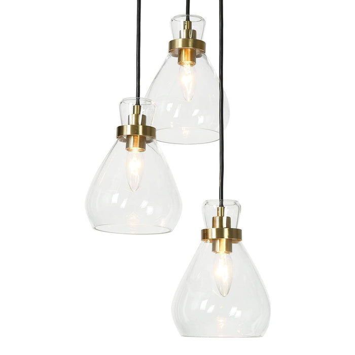 Thimbe 3-Light Brass Chandelier
