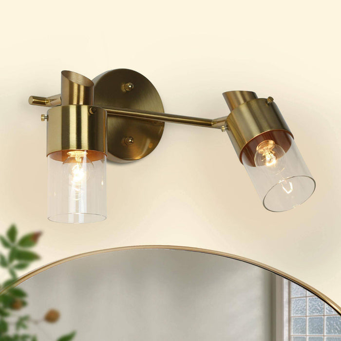 Iphige 2-Light Brass Bathroom Vanity Light