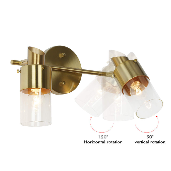 Iphige 2-Light Brass Bathroom Vanity Light