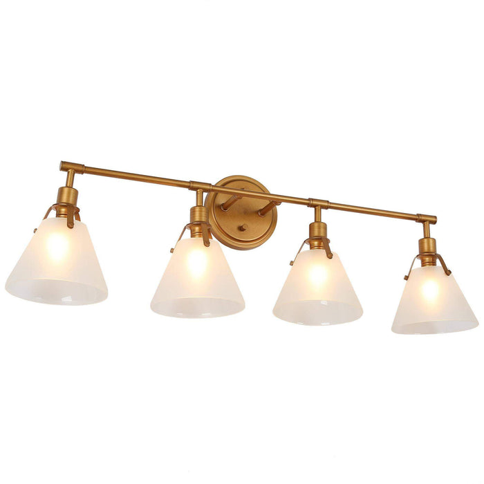 Ives 4-Light White And Gold Vanity Light