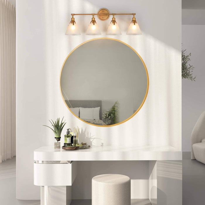 Ives 4-Light White And Gold Vanity Light
