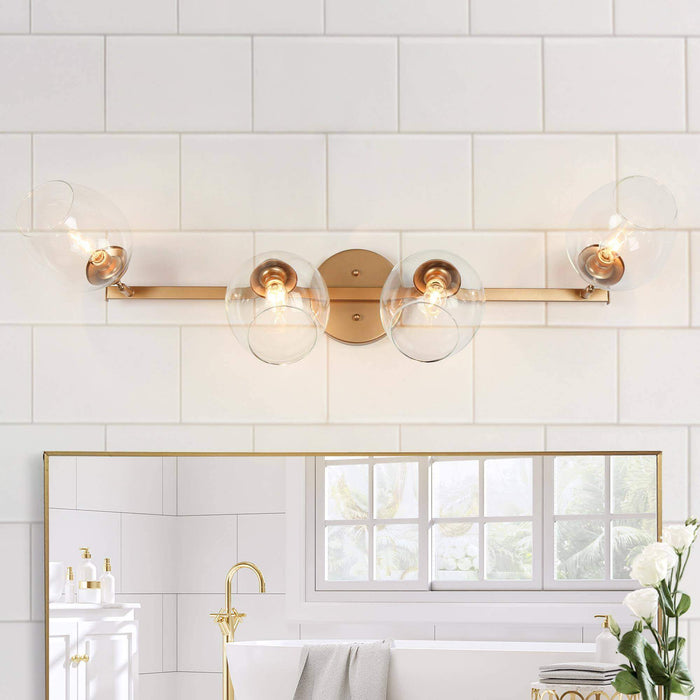 Isidore 4-Light Gold Bathroom Vanity Light