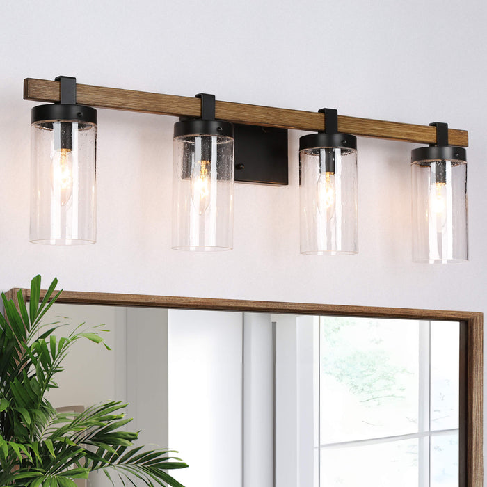 Bonnie 4-Light Wood Bathroom Vanity Light