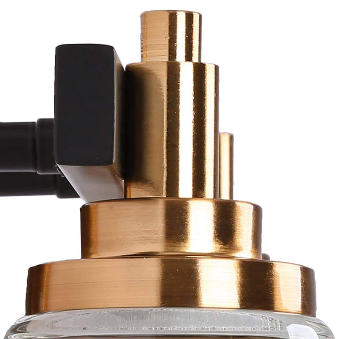 Tetoca 2-Light Black and Brass Bathroom Vanity Light