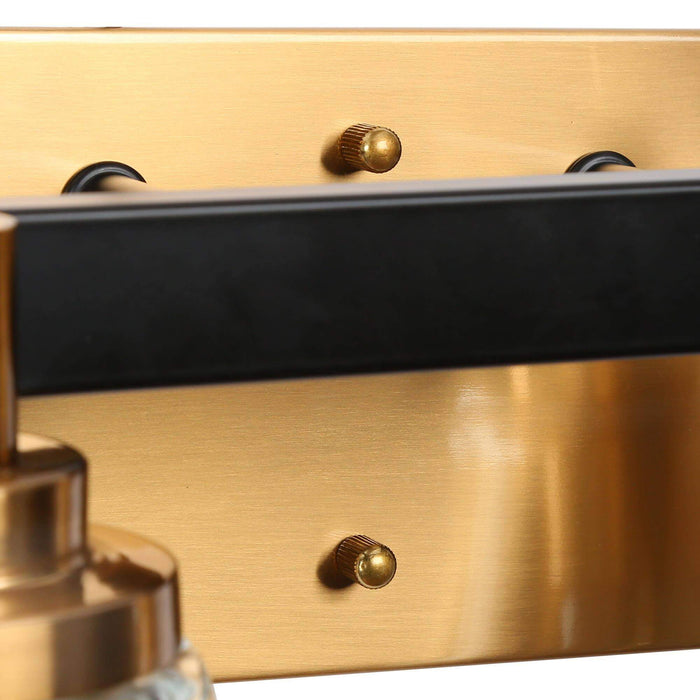Tetoca 4-Light Black and Brass Bathroom Vanity Light