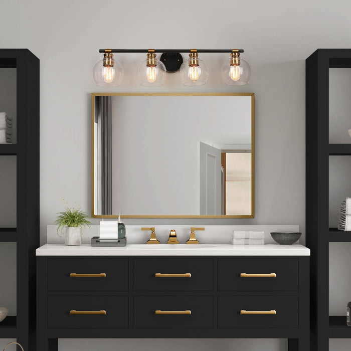 Amiry 4-Light Black and Brass Bathroom Vanity Light