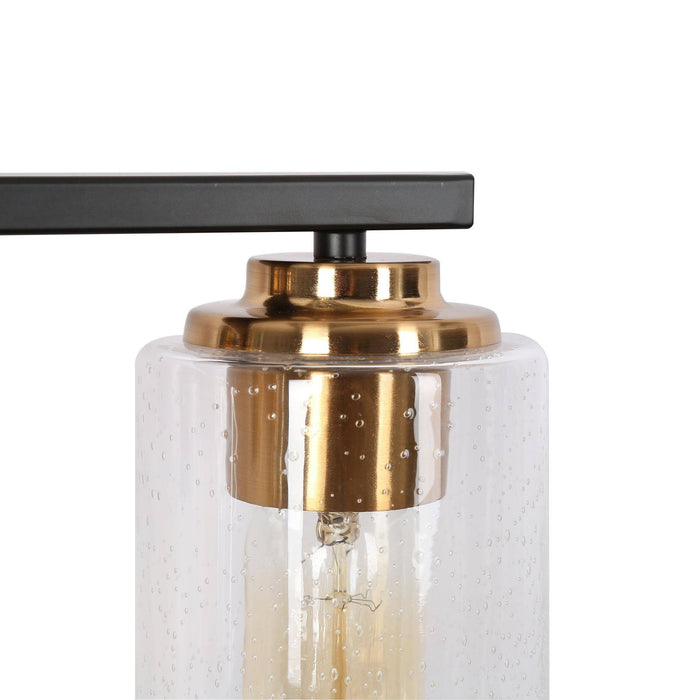 Hormos 4-Light Black and Brass Bathroom Vanity Light