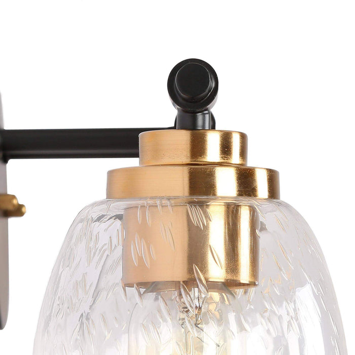 Brenova 4-Light Black and Brass Bathroom Vanity Light