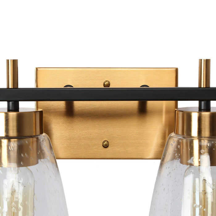 Rhodon 4-Light Black and Brass Bathroom Vanity Light