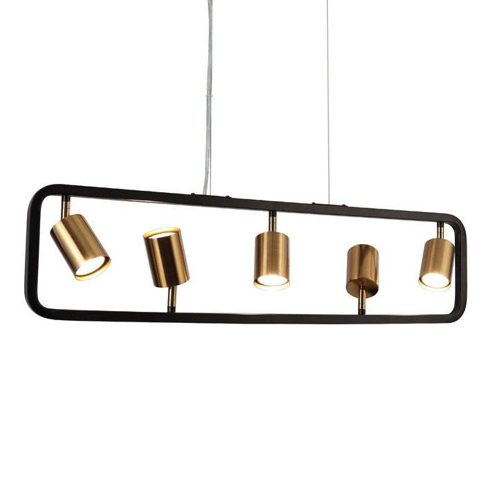 Serrul 5-Light Black And Gold Metal Island Light