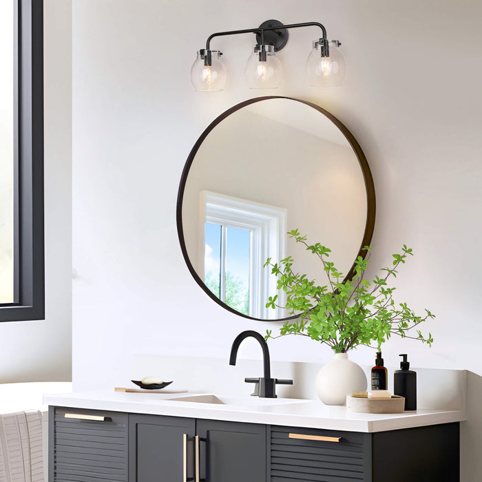 Canina 3-Light Black Bathroom Vanity Light