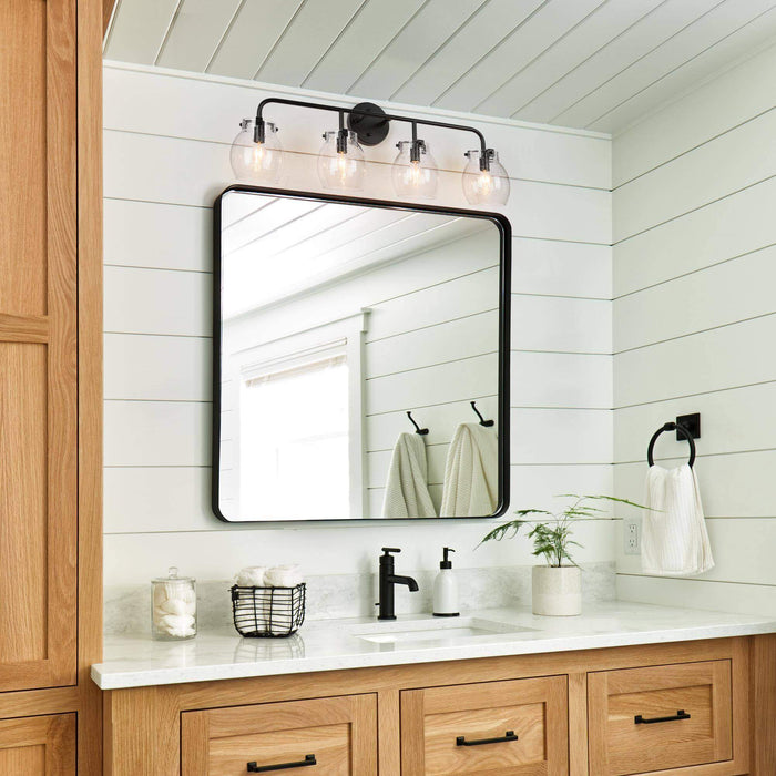 Canina 4-Light Black Bathroom Vanity Light