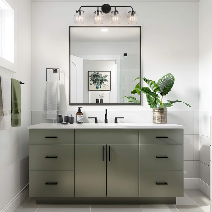 Canina 4-Light Black Bathroom Vanity Light