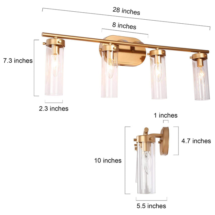 Savann 4-Light Gold Bathroom Vanity Light