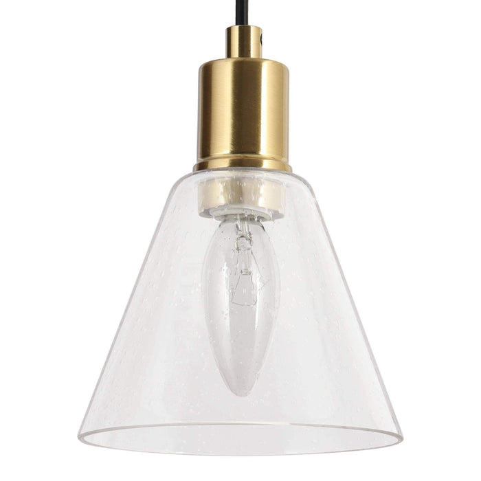 Sylvene 1-Light Black and Brass Pendant Light