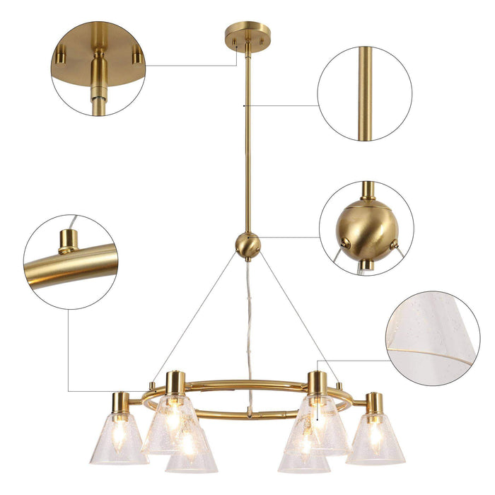 Sylvene 6-Light Brass Chandelier