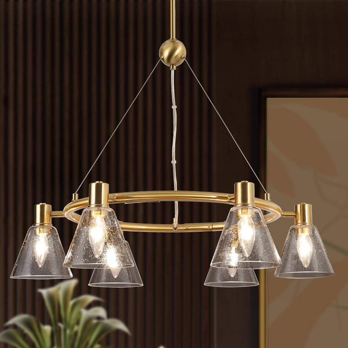 Sylvene 6-Light Brass Chandelier