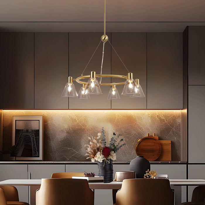 Sylvene 6-Light Brass Chandelier