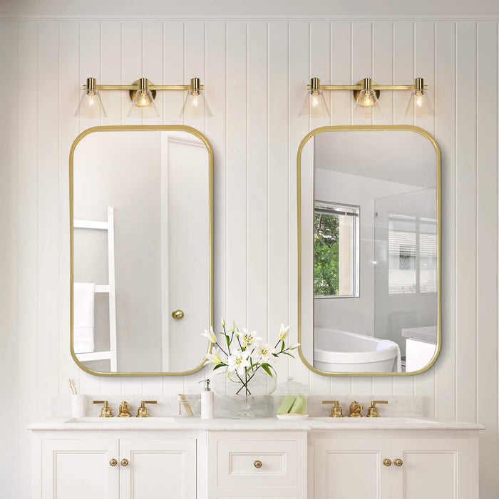 Sylvene 3-Light Brass Bathroom Vanity Light