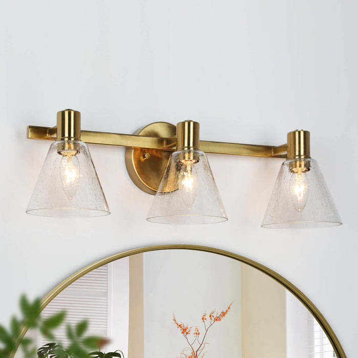Sylvene 3-Light Brass Bathroom Vanity Light