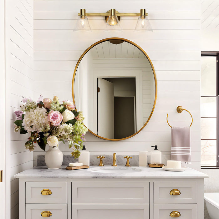 Sylvene 3-Light Brass Bathroom Vanity Light