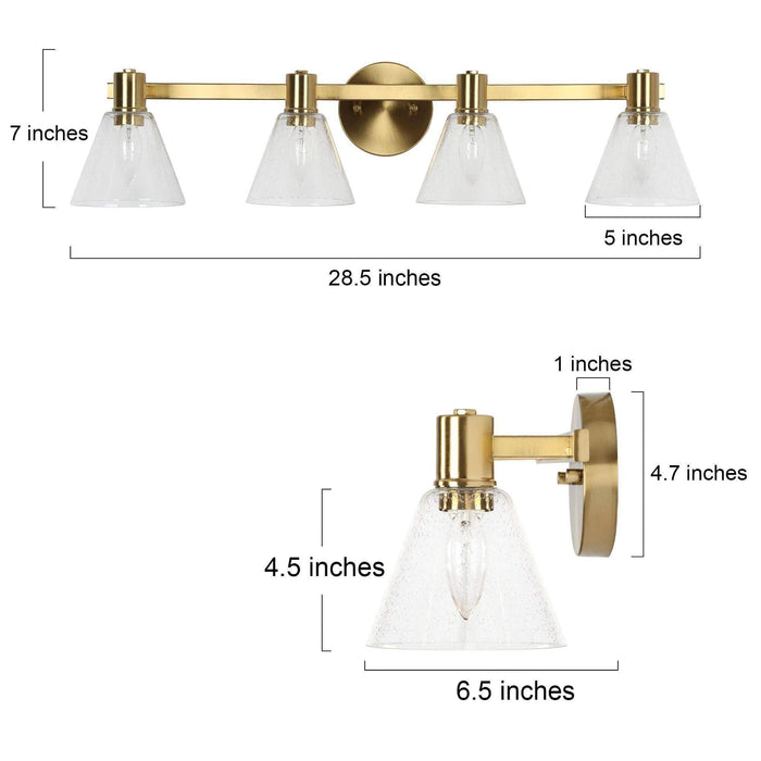 Sylvene 4-Light Brass Bathroom Vanity Light