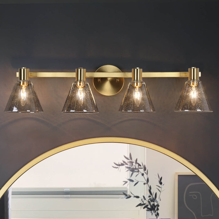 Sylvene 4-Light Brass Bathroom Vanity Light