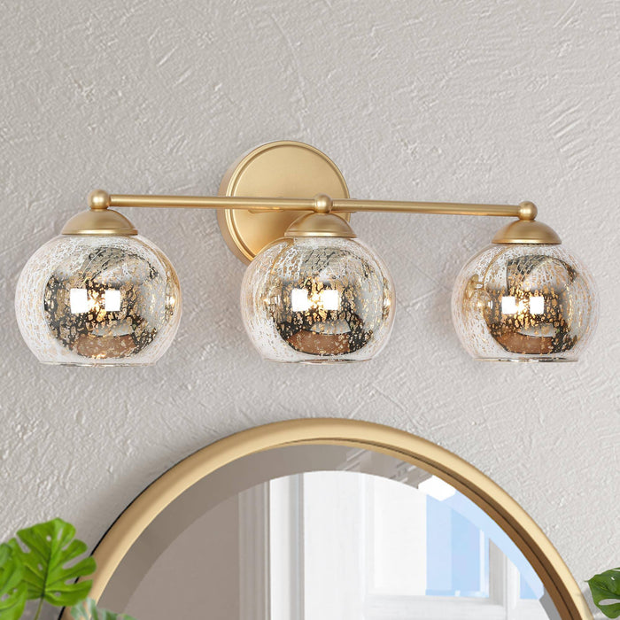 Deuday 3-Light Gold Bathroom Vanity Light