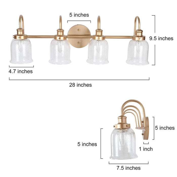 Thelio 4-Light Gold Bathroom Vanity Light