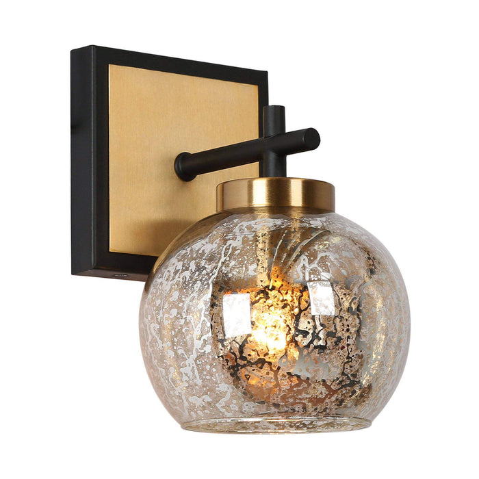Rafesa 1-Light Black and Brass Wall Sconce
