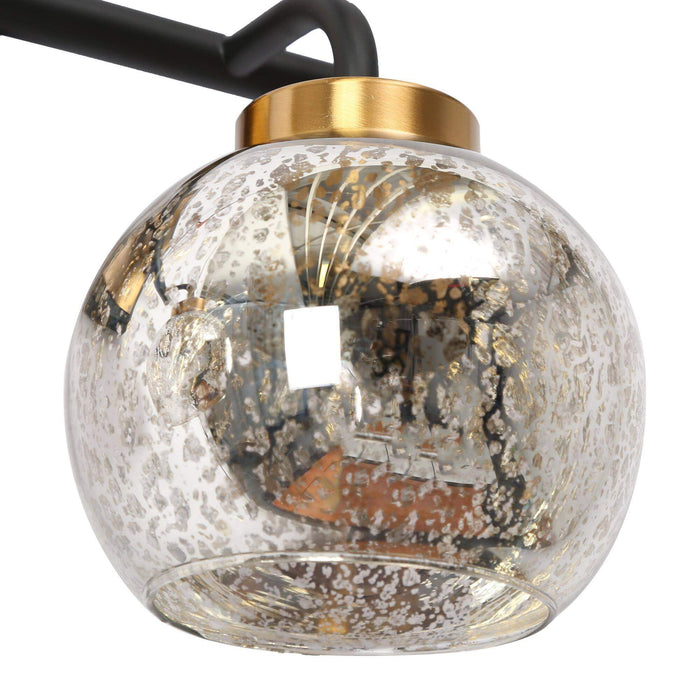 Rafesa 2-Light Black and Brass Bathroom Vanity Light