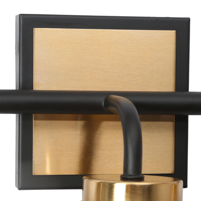 Rafesa 3-Light Black and Brass Bathroom Vanity Light