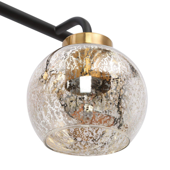 Rafesa 4-Light Black and Brass Bathroom Vanity Light