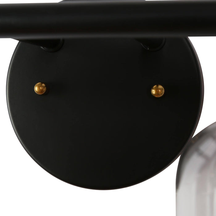 Chayote 2-Light Black and Brass Bathroom Vanity Light