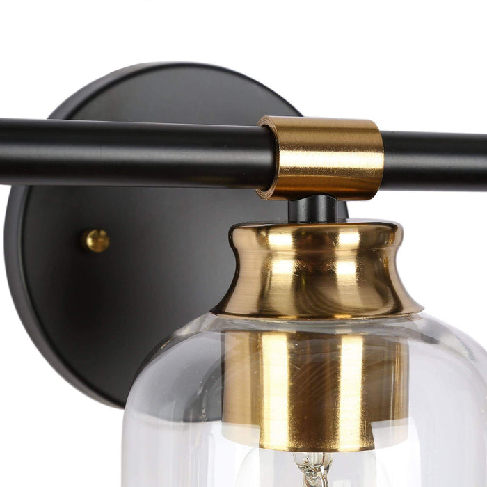 Chayote 3-Light Black and Brass Bathroom Vanity Light