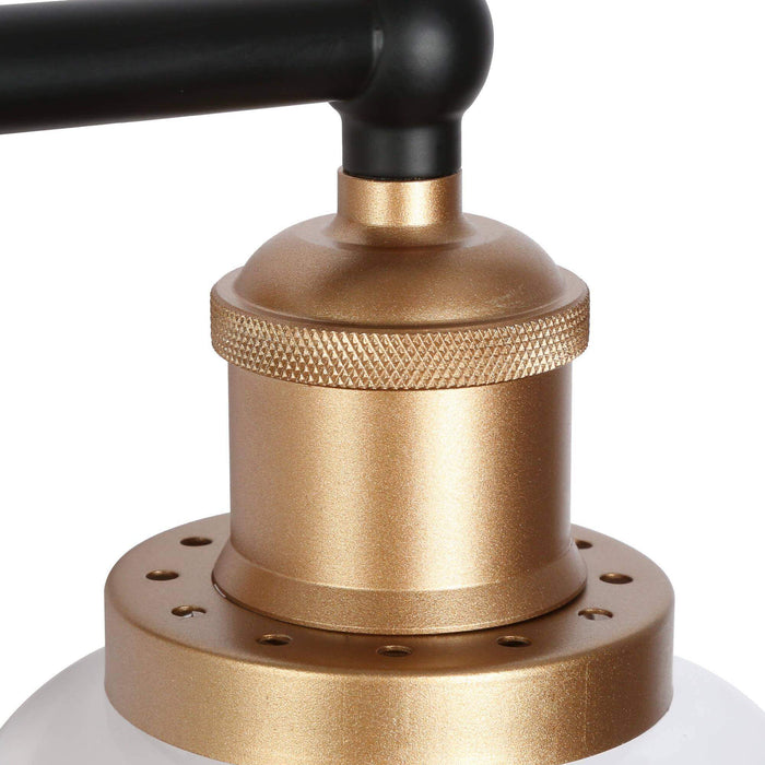 Hengra 2-Light Black and Brass Bathroom Vanity Light