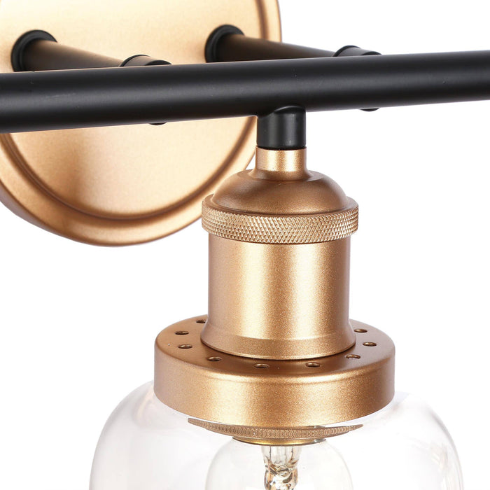 Hengra 3-Light Black and Gold Bathroom Vanity Light