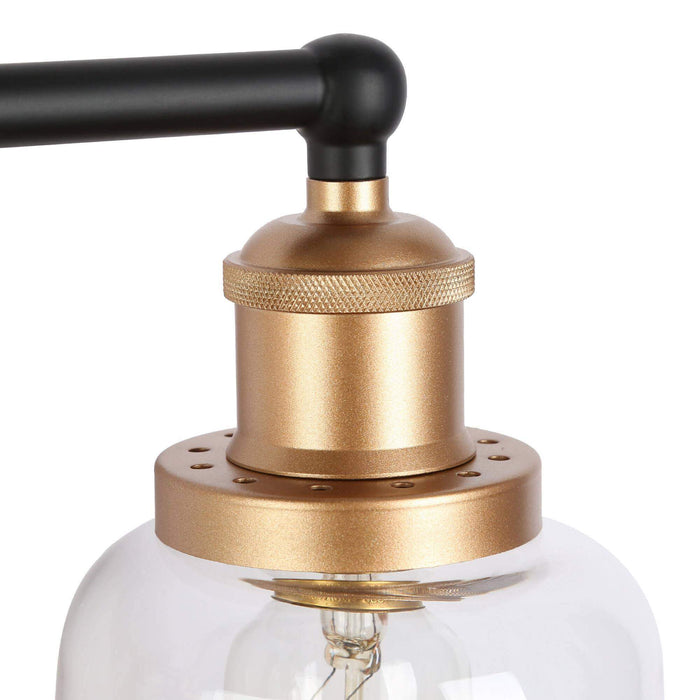 Hengra 4-Light Black and Gold Bathroom Vanity Light