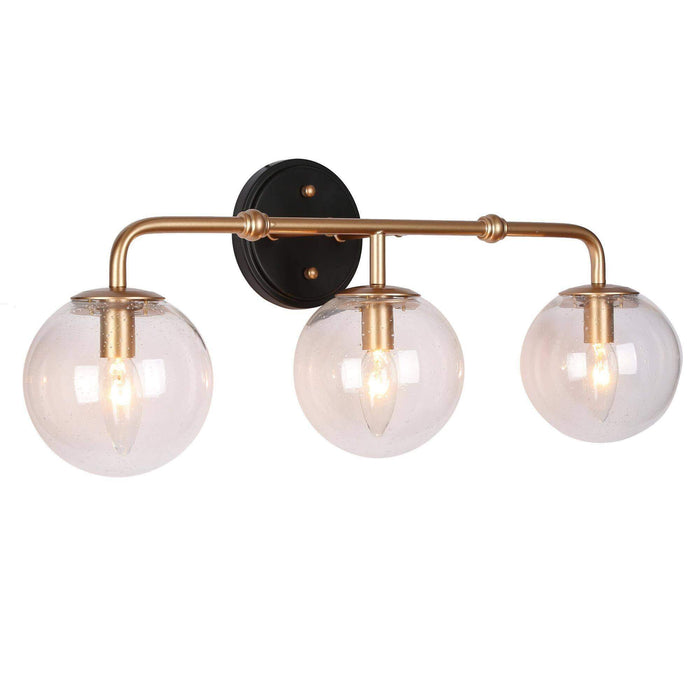 Thalum 3-Light Black and Brass Bathroom Vanity Light