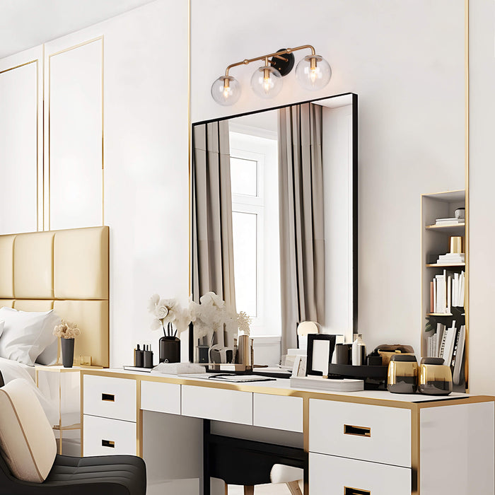 Thalum 3-Light Black and Brass Bathroom Vanity Light