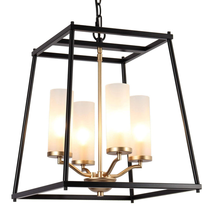 Estrail 4-Light Black and Gold Chandelier