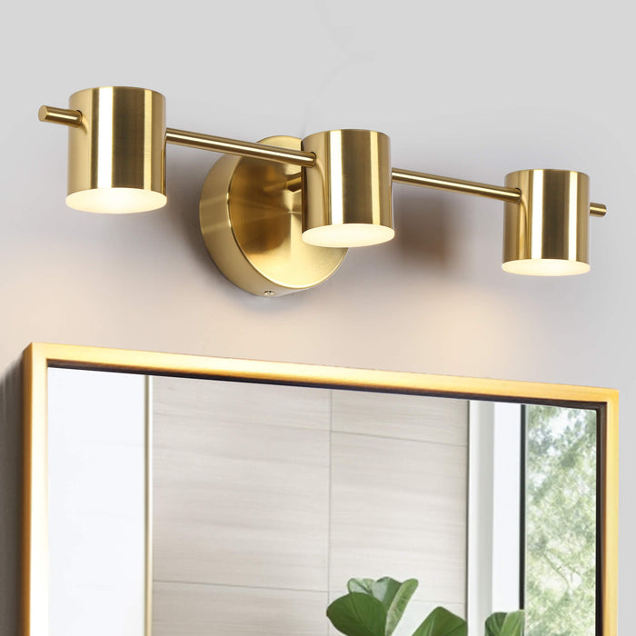 Selagy 3-Light LED Brass Bathroom Vanity Light