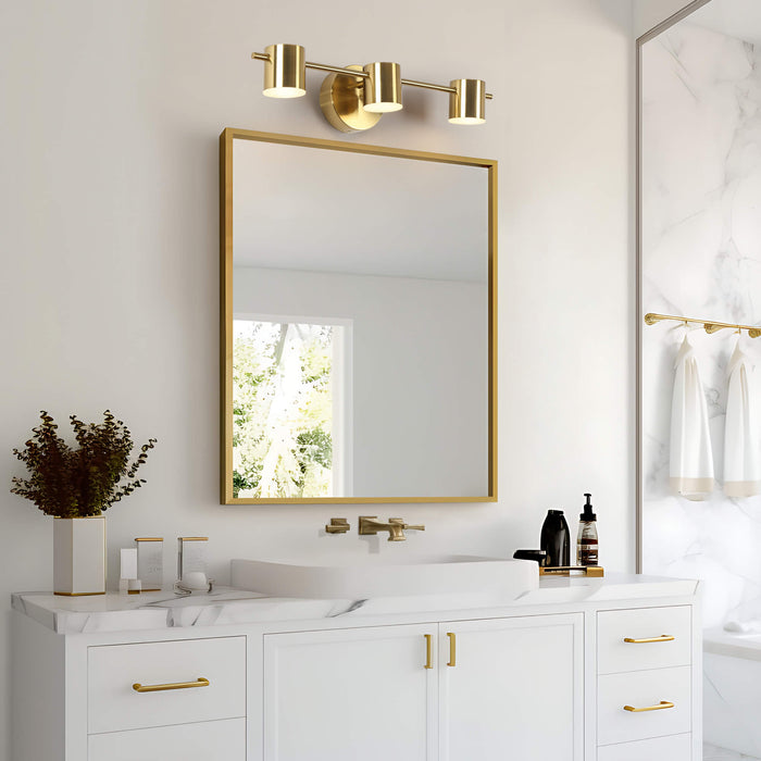 Selagy 3-Light LED Brass Bathroom Vanity Light