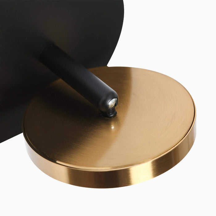 Quasira 2-Light LED Black and Brass Bathroom Vanity Light