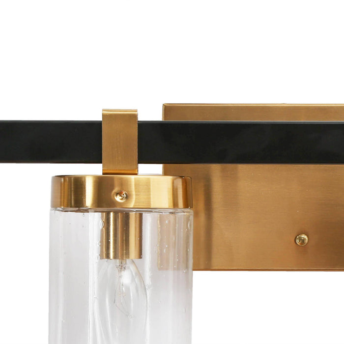 Sean 4-Light Black and Brass Bathroom Vanity Light