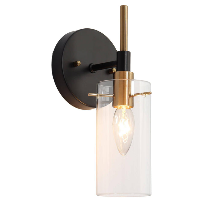 Crasina 1-Light Black and Brass Wall Sconces