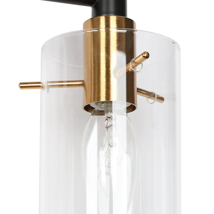 Crasina 2-Light Black and Brass Bathroom Vanity Light